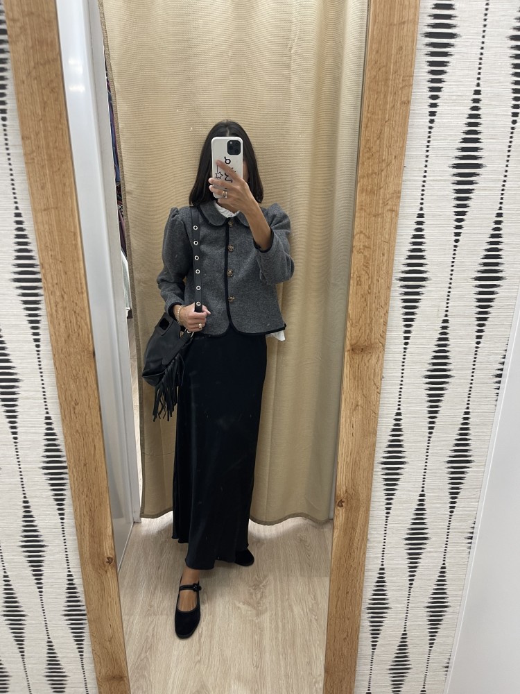 Bolso piel con asa de arandelas