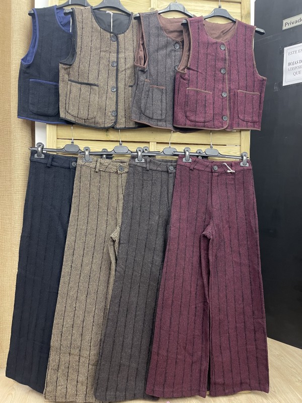 Pantalón recto espigas con rayas verticales 2