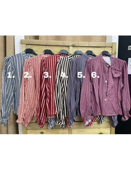 Camisa estampada lazo en escote asimetrico