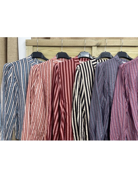 Camisa estampada lazo en escote asimetrico