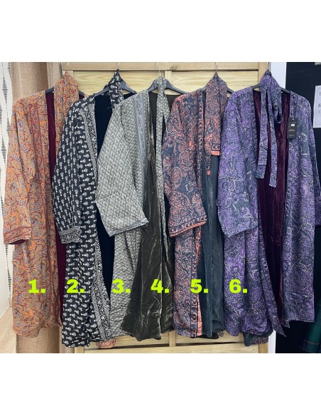 Kimono reversible seda/terciopelo midi