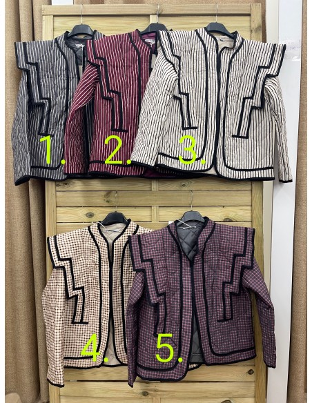 Chaqueta estampada doble vivo negro