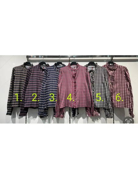 Camisa cuadros volante delantero vertical