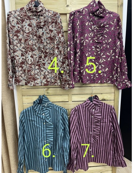 Camisa estampada volante vertical