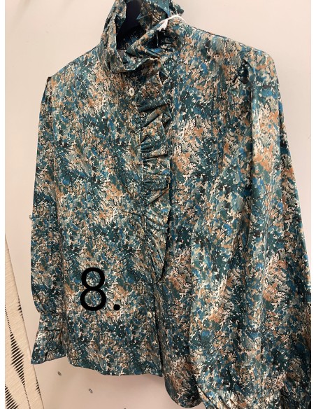 Camisa estampada volante vertical