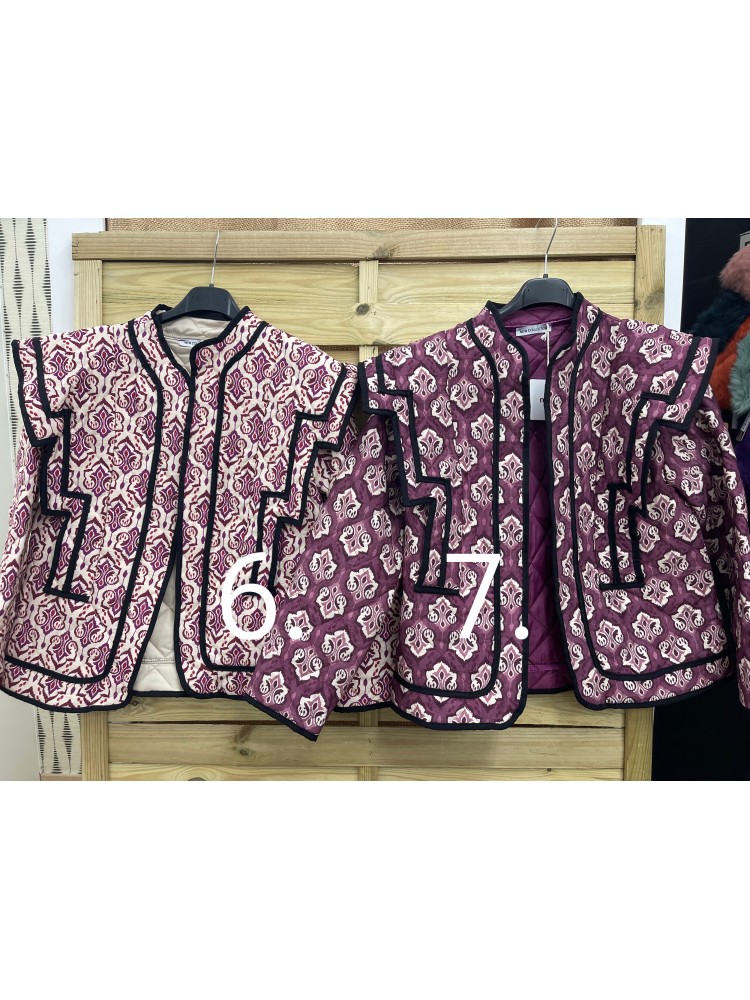 Chaqueta estampada doble vivo negro