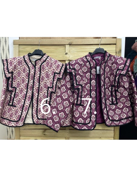 Chaqueta estampada doble vivo negro