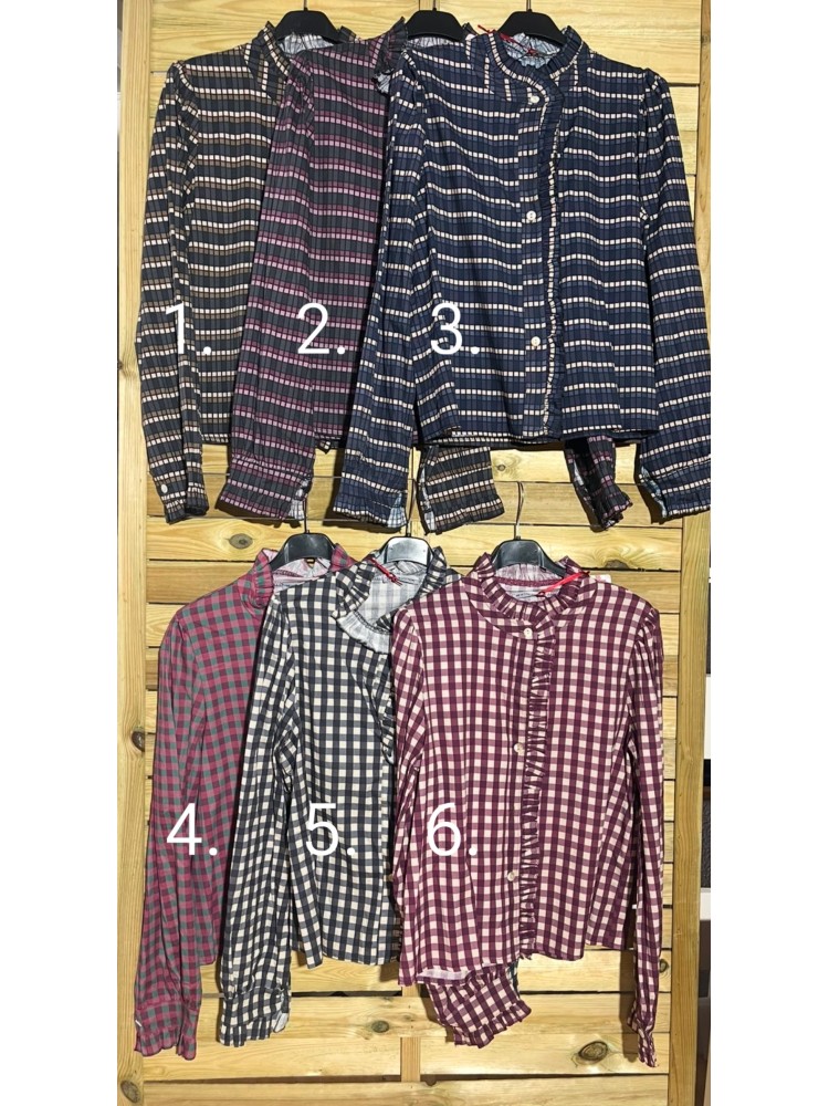 Camisa cuadros volante delantero vertical