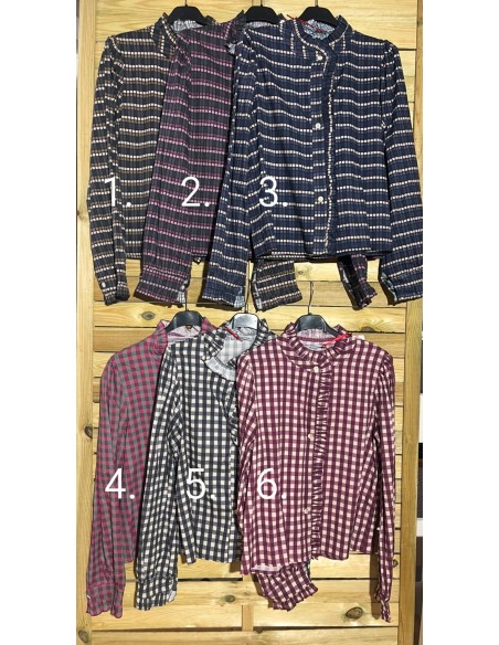 Camisa cuadros volante delantero vertical