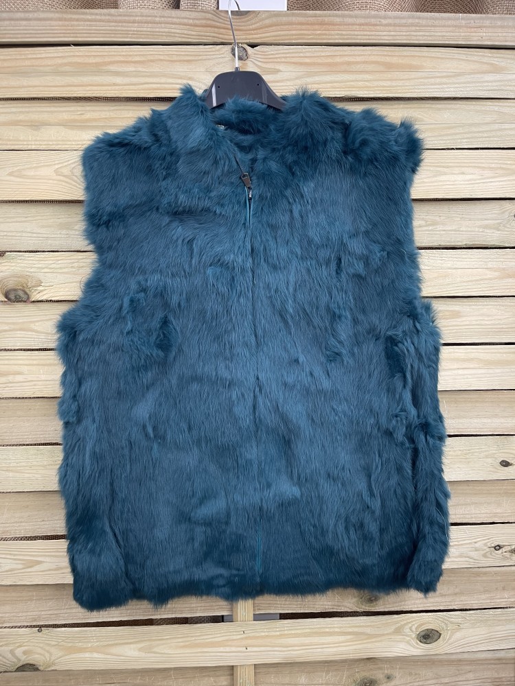 Chaleco de pelo natural con cremallera