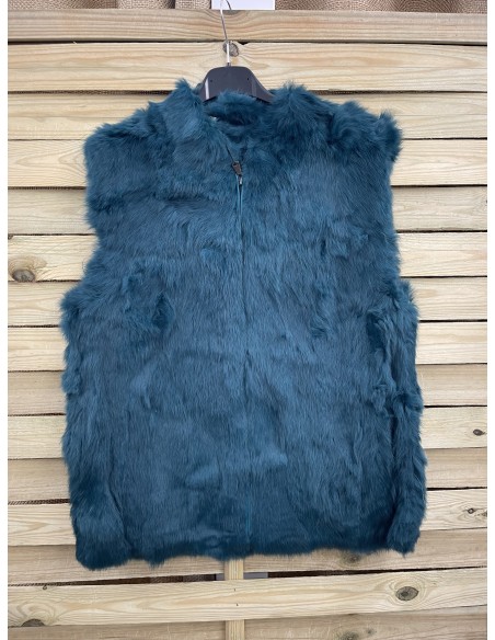 Chaleco de pelo natural con cremallera