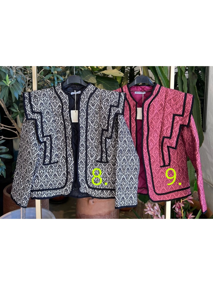 Chaqueta estampada doble vivo negro