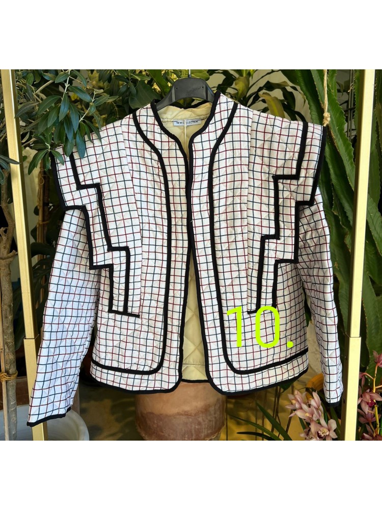 Chaqueta estampada doble vivo negro