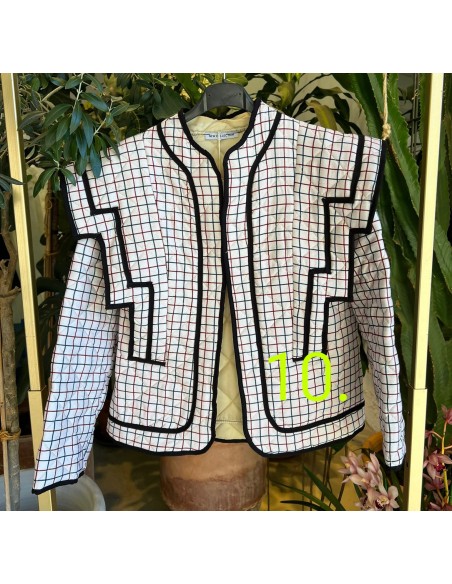 Chaqueta estampada doble vivo negro