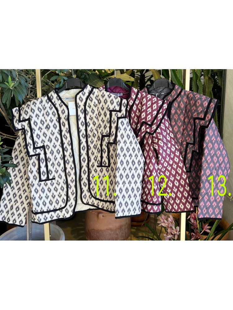 Chaqueta estampada doble vivo negro