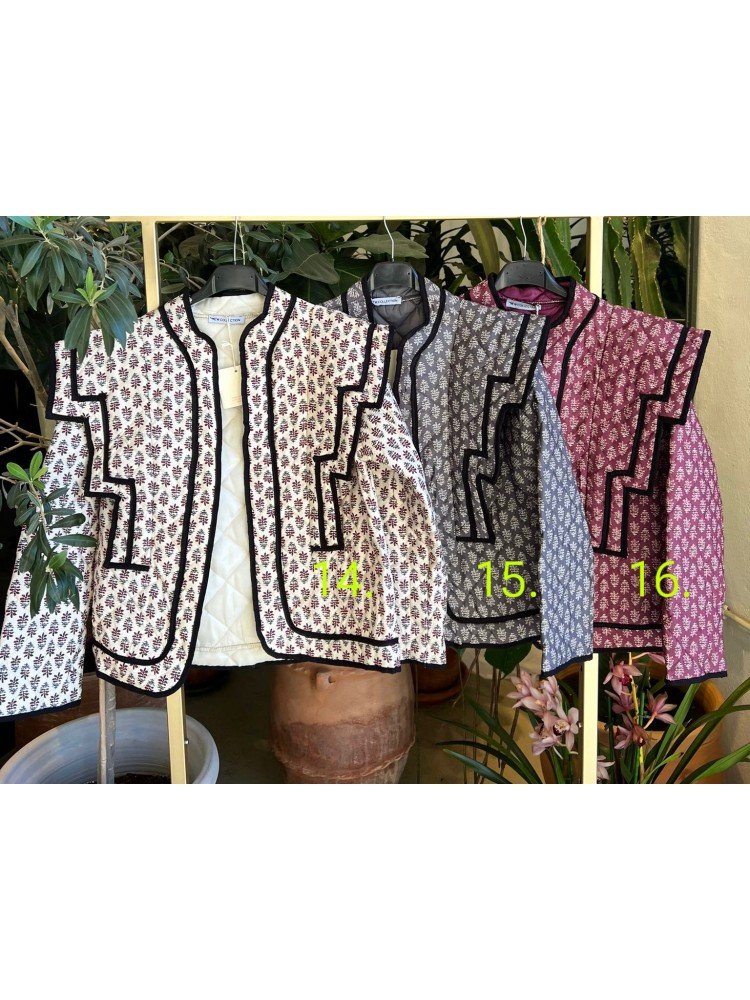 Chaqueta estampada doble vivo negro