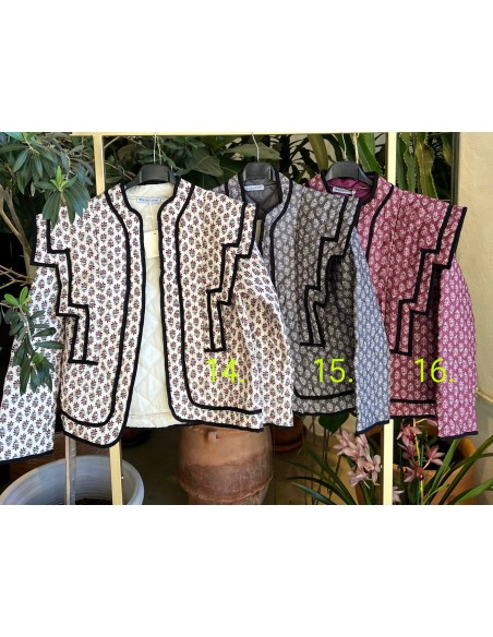 Chaqueta estampada doble vivo negro