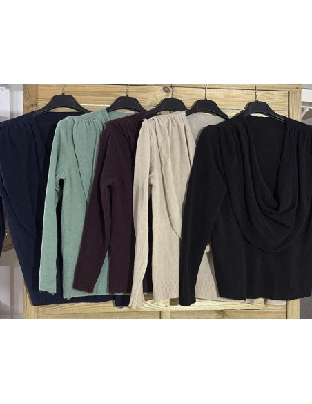 Jersey cascada en cuello