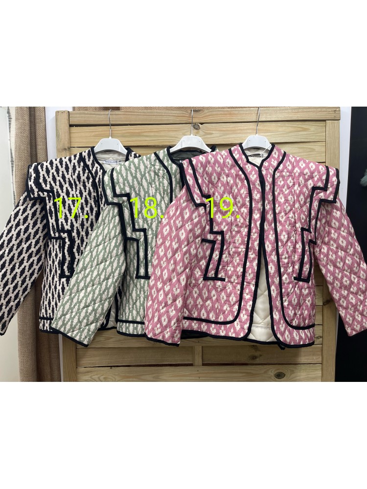 Chaqueta estampada doble vivo negro