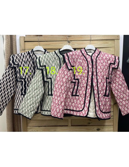 Chaqueta estampada doble vivo negro