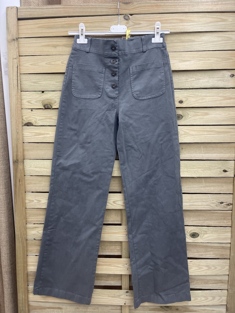 Pantalon recto botones con cinturilla elástica