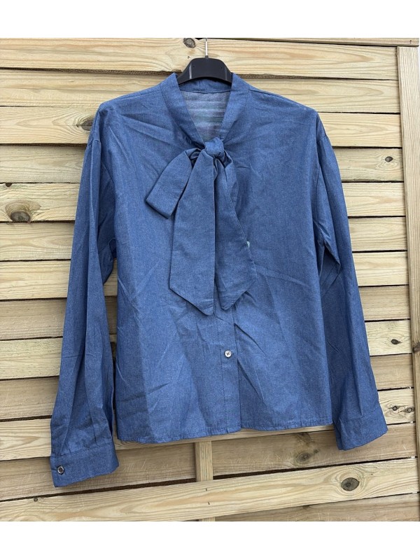 Camisa vaquera lazada fina