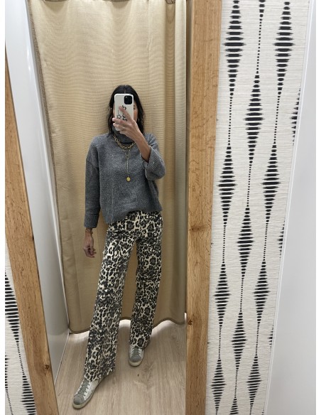 Jeans leopardo fondo claro