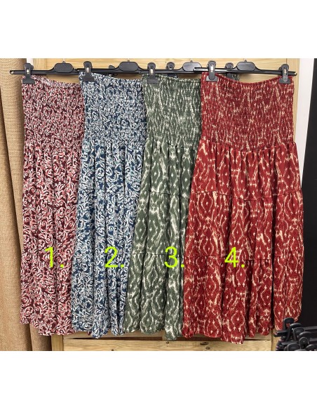 Falda midi cadera fruncida Bali