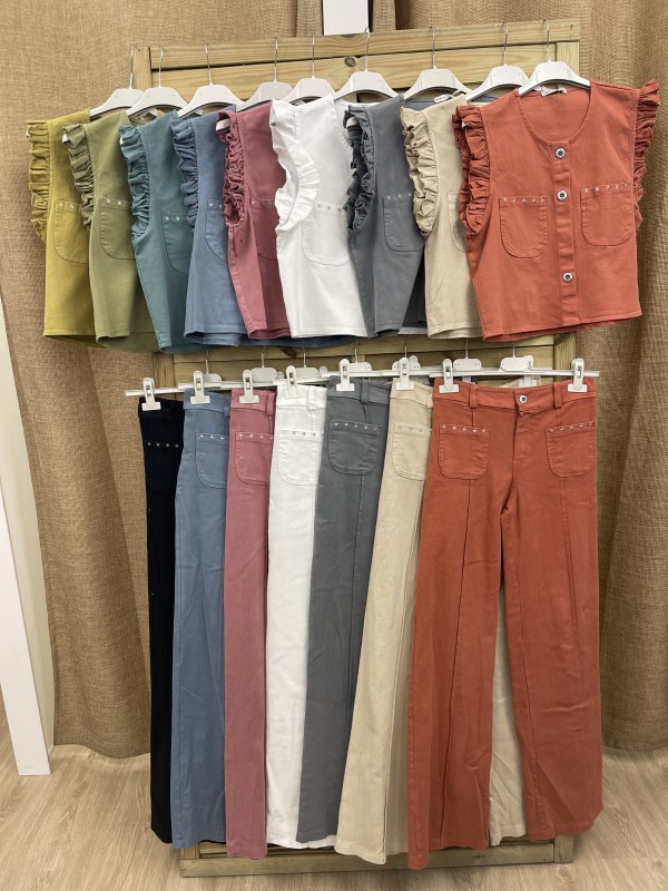 Jeans estrellitas plata bordadas en bolsillos 2