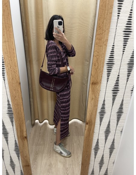 Vestido ondas brillito con abertura en escote