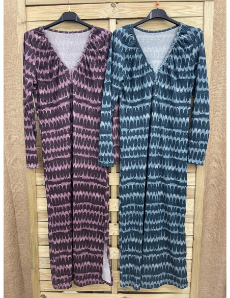 Vestido ondas brillito con abertura en escote