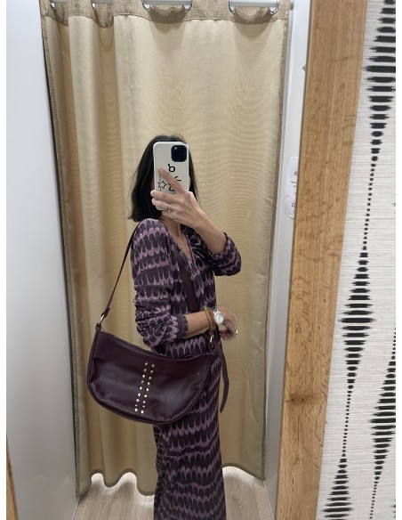 Vestido ondas brillito con abertura en escote