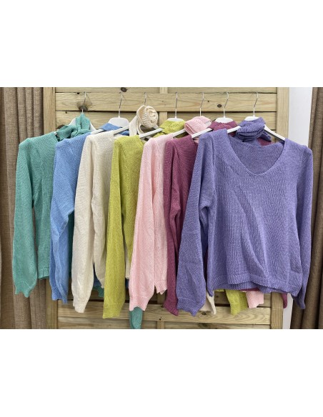 Jersey de pico con choker con flor