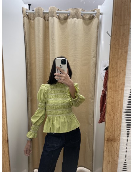 Camisa fruncida rombos de hilo