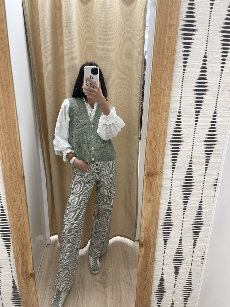 Jeans mini cebra con botones