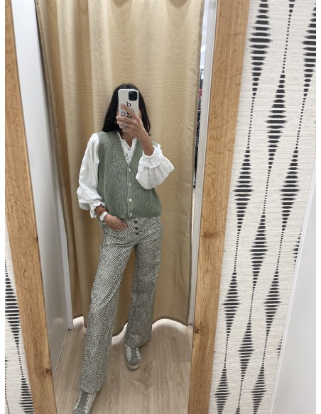 Jeans mini cebra con botones