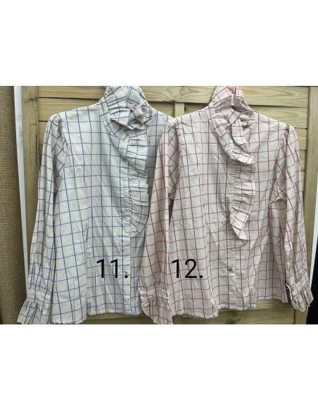 Camisa estampada volante vertical