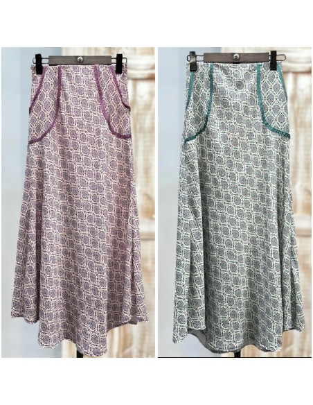 Falda midi Rocio con vivo