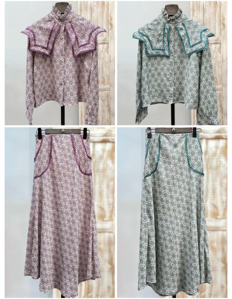 Falda midi Rocio con vivo