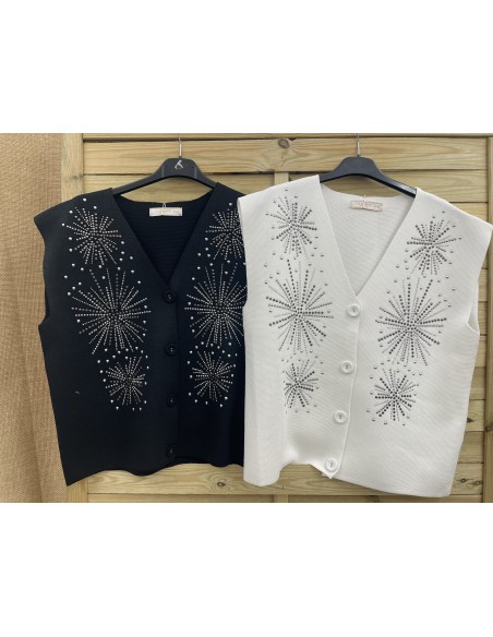 Maxi chaleco abalorios