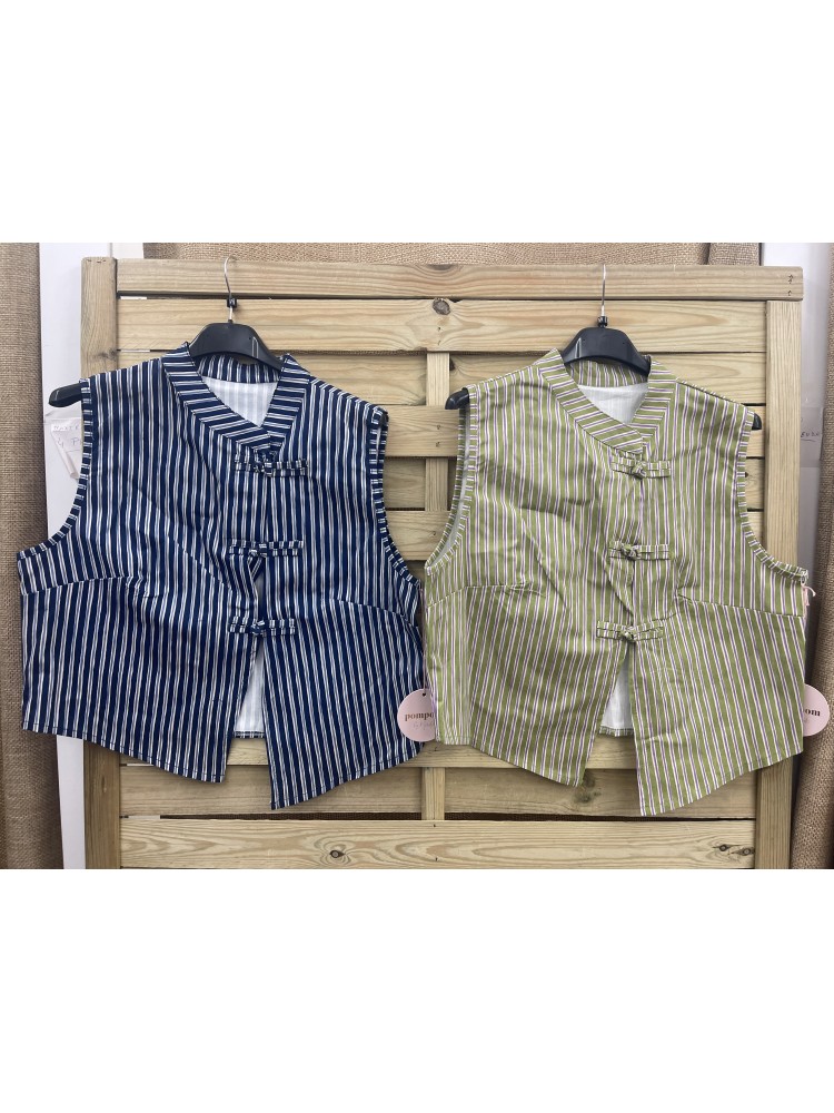 Chaleco rayitas tricolor Luján