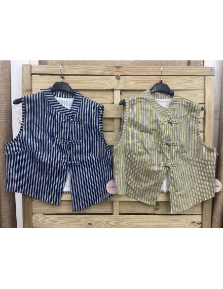 Chaleco rayitas tricolor Luján