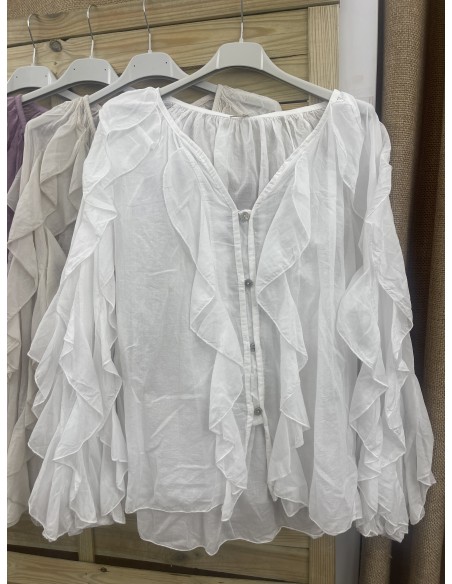 Camisa en pico con vuelo vertical