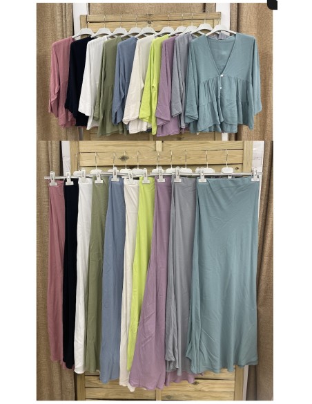 Camisa con doble corte y botones Berta