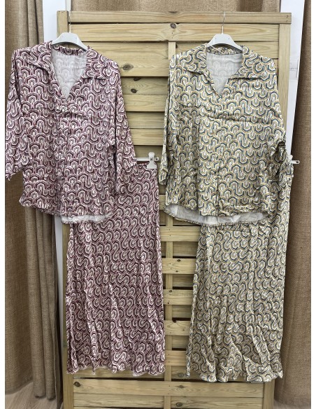 Falda satén estampado laberinto