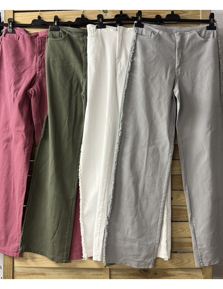 Jeans desflecado lateral sin cinturilla