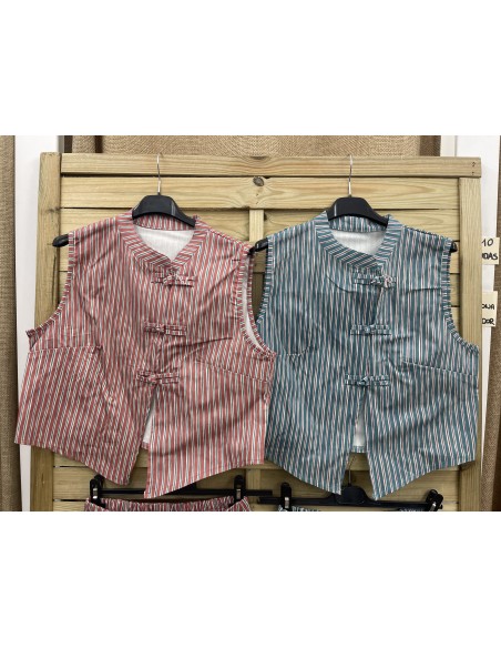 Chaleco rayitas tricolor Luján