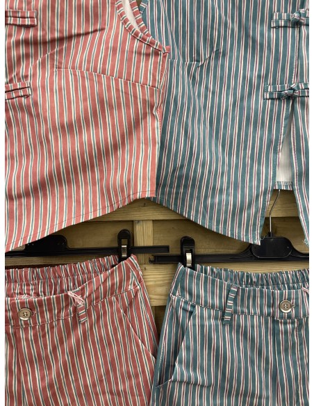 Pantalón rayitas verticales tricolor Luján