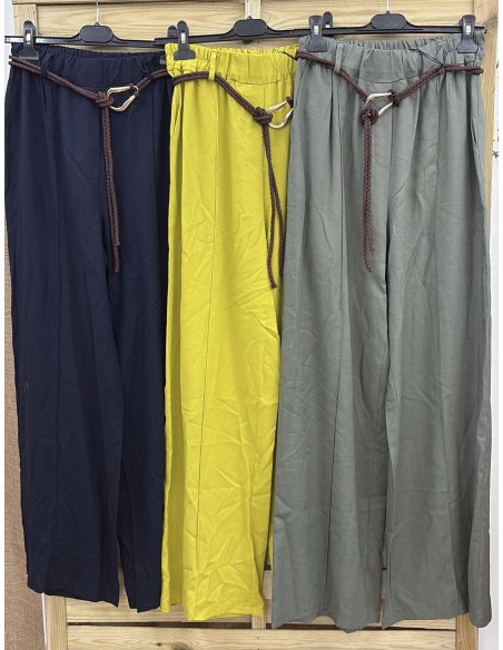 Pantalon efecto lino Aveiro con cinturon