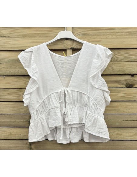 Top de sisa abierto con doble nudo